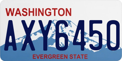 WA license plate AXY6450