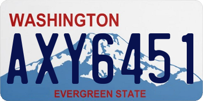 WA license plate AXY6451