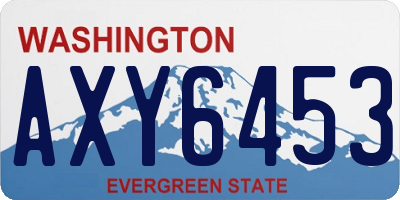 WA license plate AXY6453