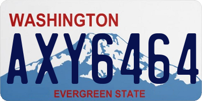WA license plate AXY6464