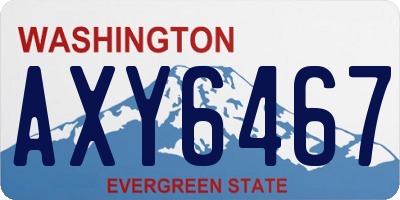 WA license plate AXY6467