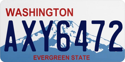 WA license plate AXY6472