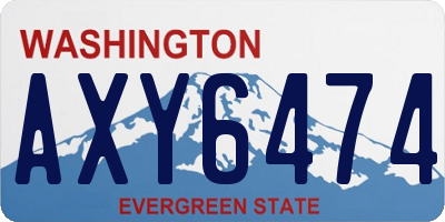 WA license plate AXY6474