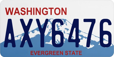 WA license plate AXY6476