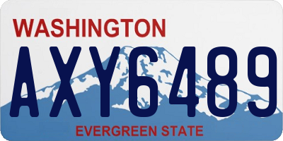 WA license plate AXY6489