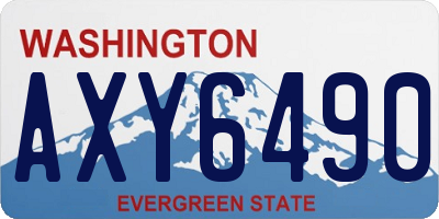 WA license plate AXY6490