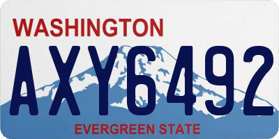 WA license plate AXY6492