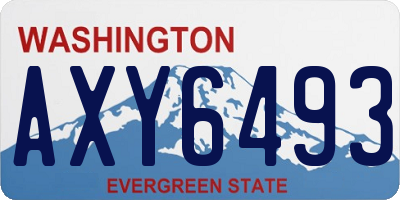 WA license plate AXY6493