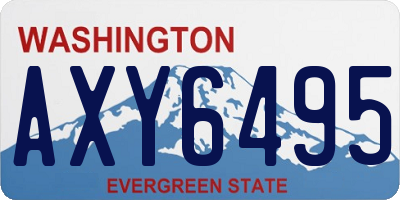 WA license plate AXY6495