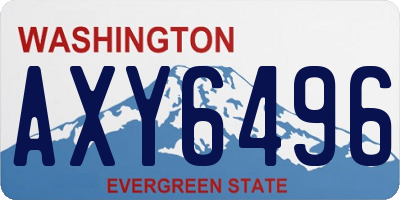 WA license plate AXY6496