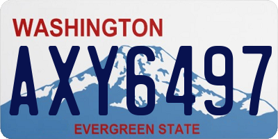 WA license plate AXY6497