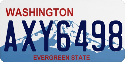 WA license plate AXY6498