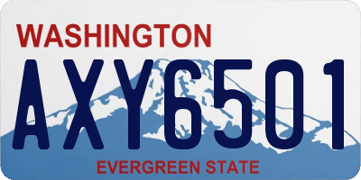 WA license plate AXY6501
