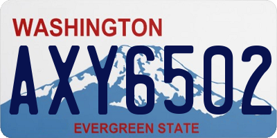 WA license plate AXY6502