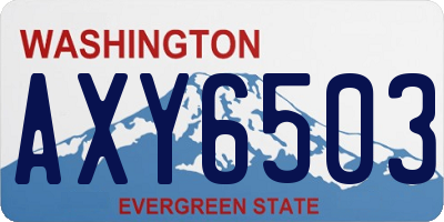 WA license plate AXY6503