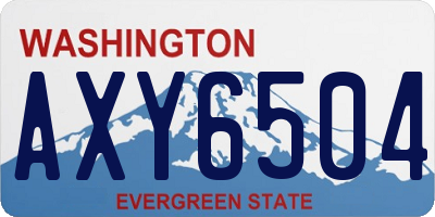 WA license plate AXY6504
