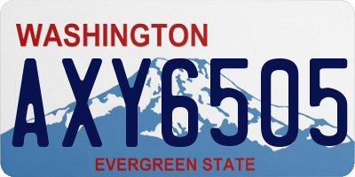 WA license plate AXY6505