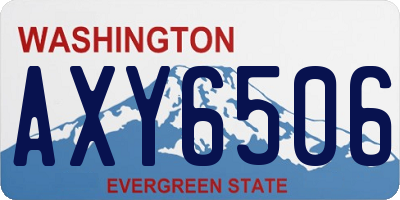 WA license plate AXY6506