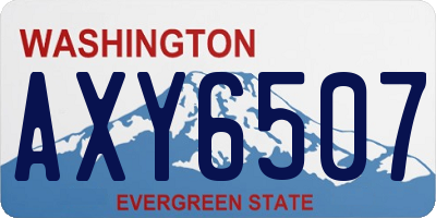 WA license plate AXY6507