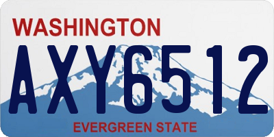WA license plate AXY6512