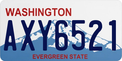 WA license plate AXY6521