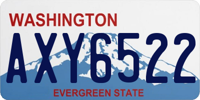 WA license plate AXY6522
