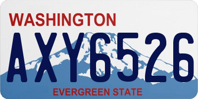 WA license plate AXY6526