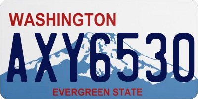 WA license plate AXY6530