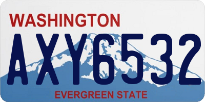 WA license plate AXY6532