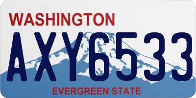 WA license plate AXY6533