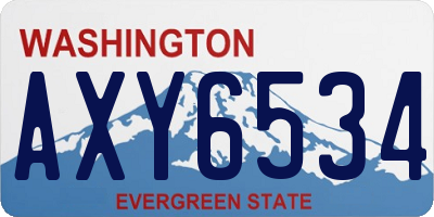 WA license plate AXY6534