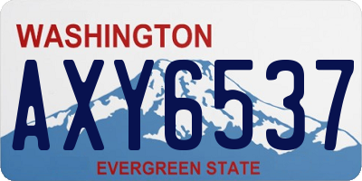 WA license plate AXY6537