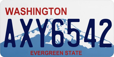WA license plate AXY6542
