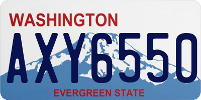 WA license plate AXY6550