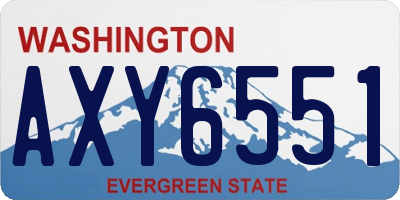 WA license plate AXY6551