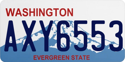 WA license plate AXY6553