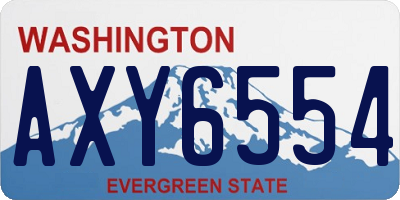 WA license plate AXY6554