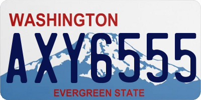 WA license plate AXY6555