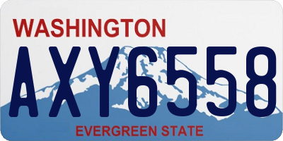 WA license plate AXY6558