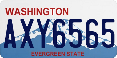 WA license plate AXY6565