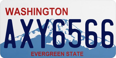WA license plate AXY6566