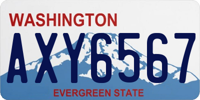 WA license plate AXY6567