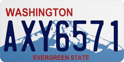 WA license plate AXY6571