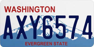 WA license plate AXY6574