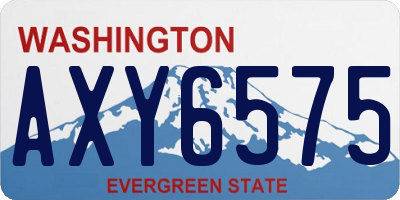 WA license plate AXY6575