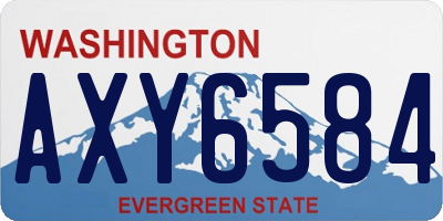 WA license plate AXY6584