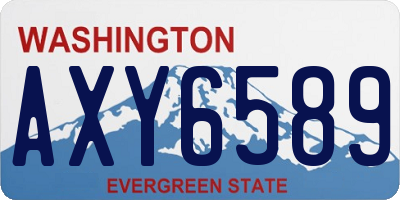 WA license plate AXY6589