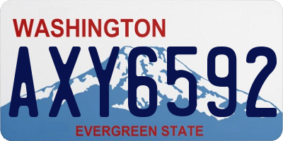 WA license plate AXY6592