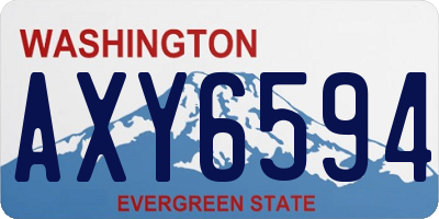 WA license plate AXY6594
