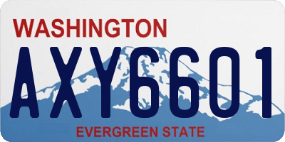 WA license plate AXY6601
